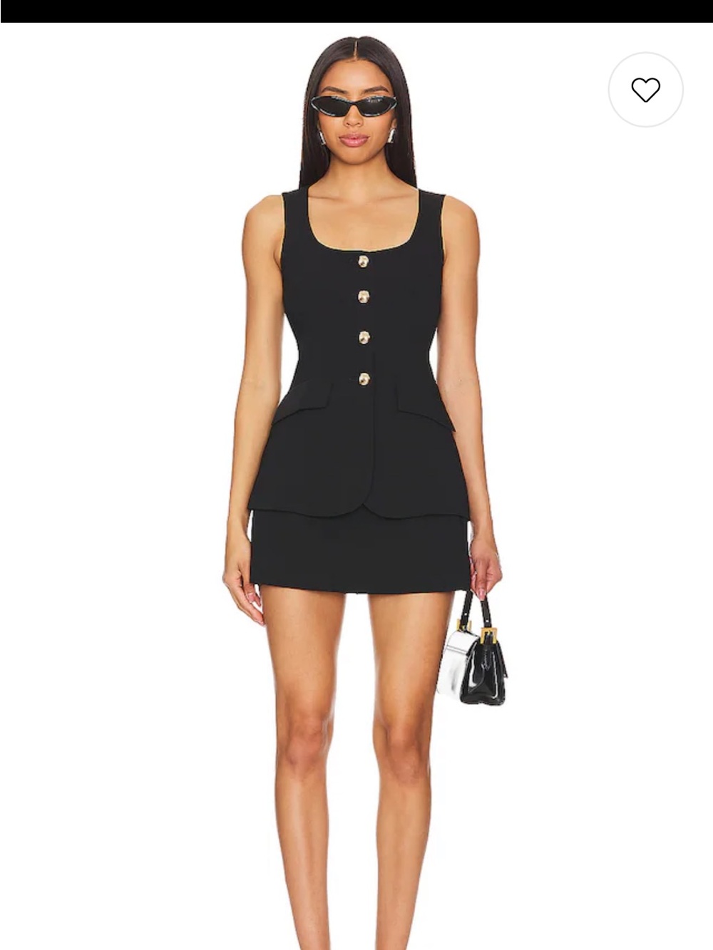 Amanda Uprichard Black Button-Front Sleeveless Romper